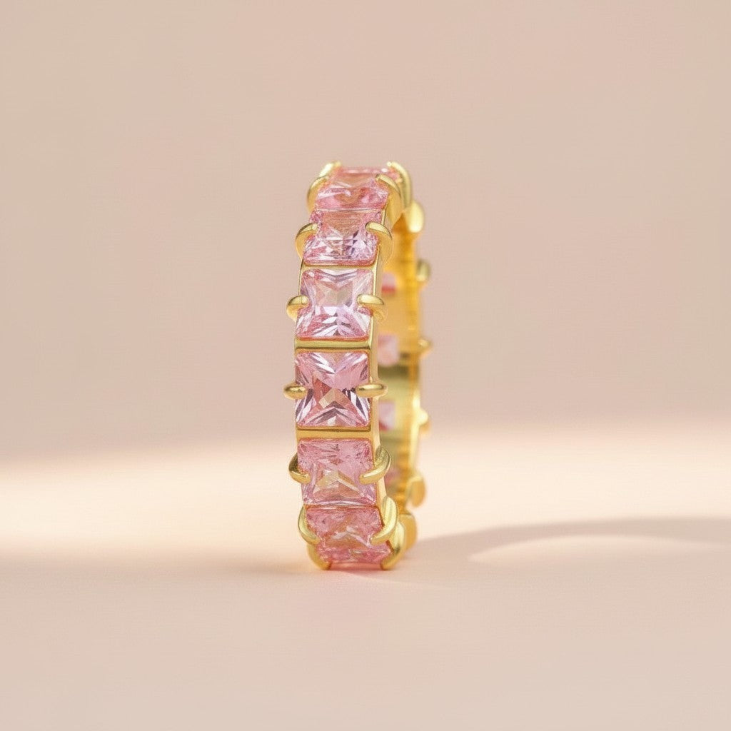 Anillo Cristales Rosa