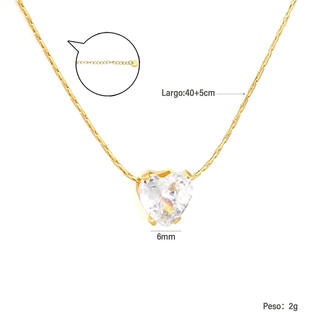 Collar Corazón Blanco