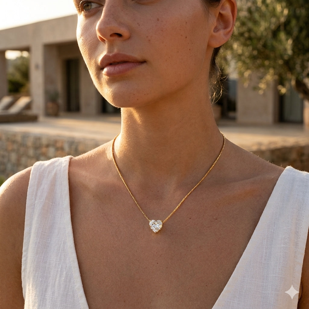 Collar Corazón Blanco