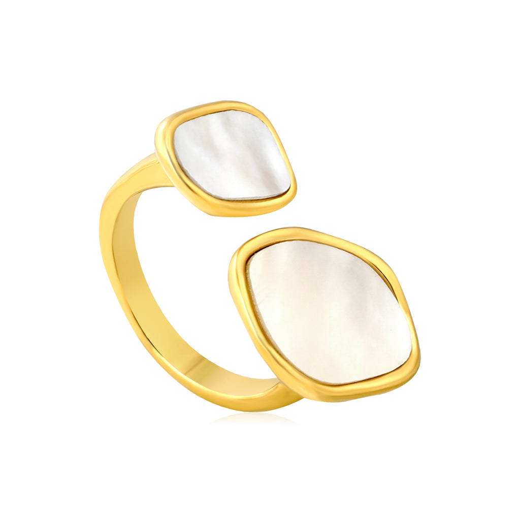 Anillo Dos Piedras Planas