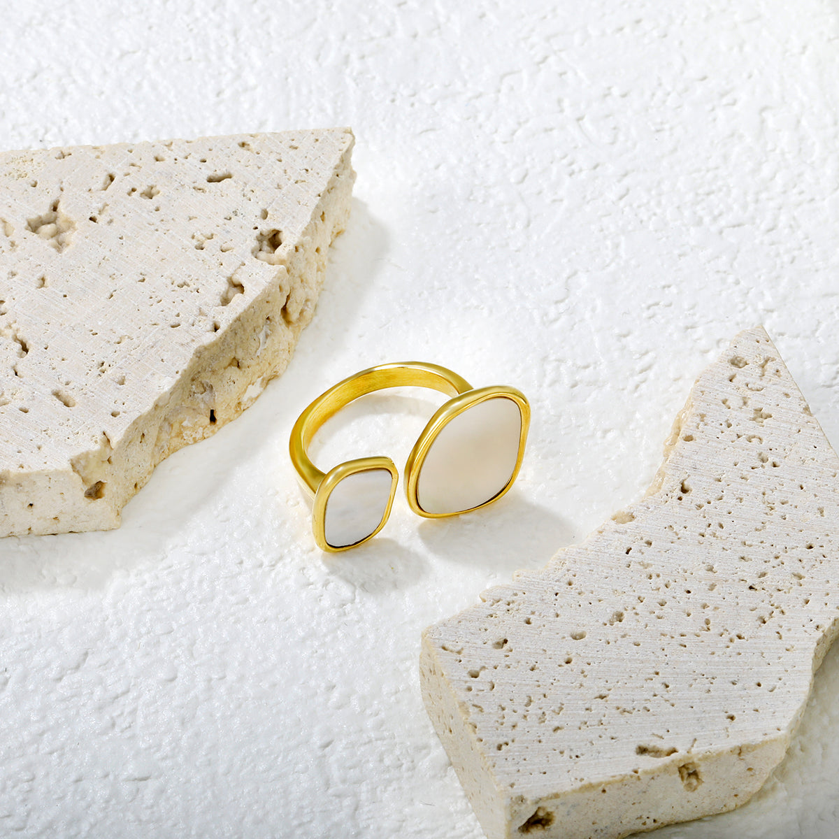 Anillo Dos Piedras Planas