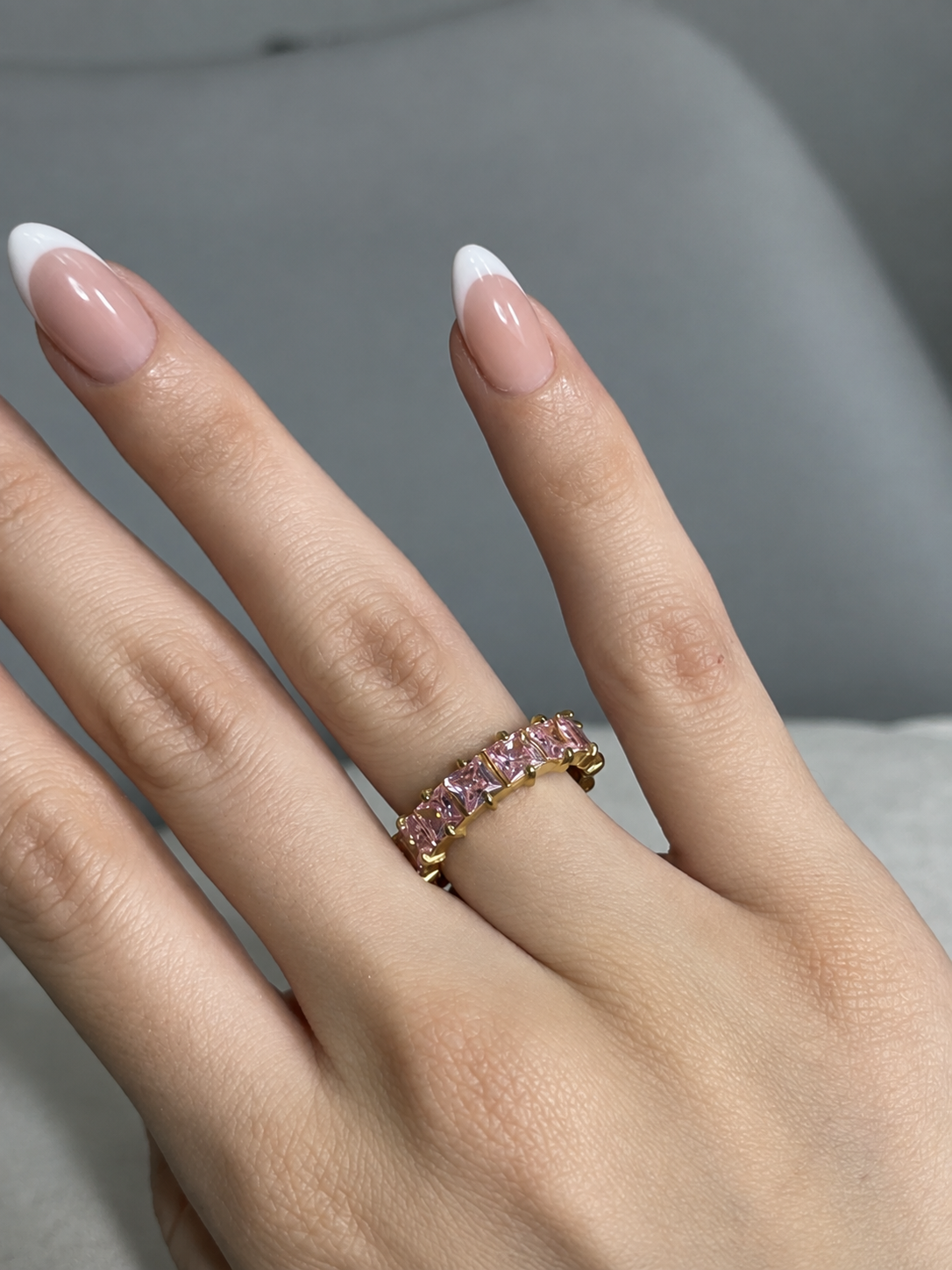 Anillo Cristales Rosa
