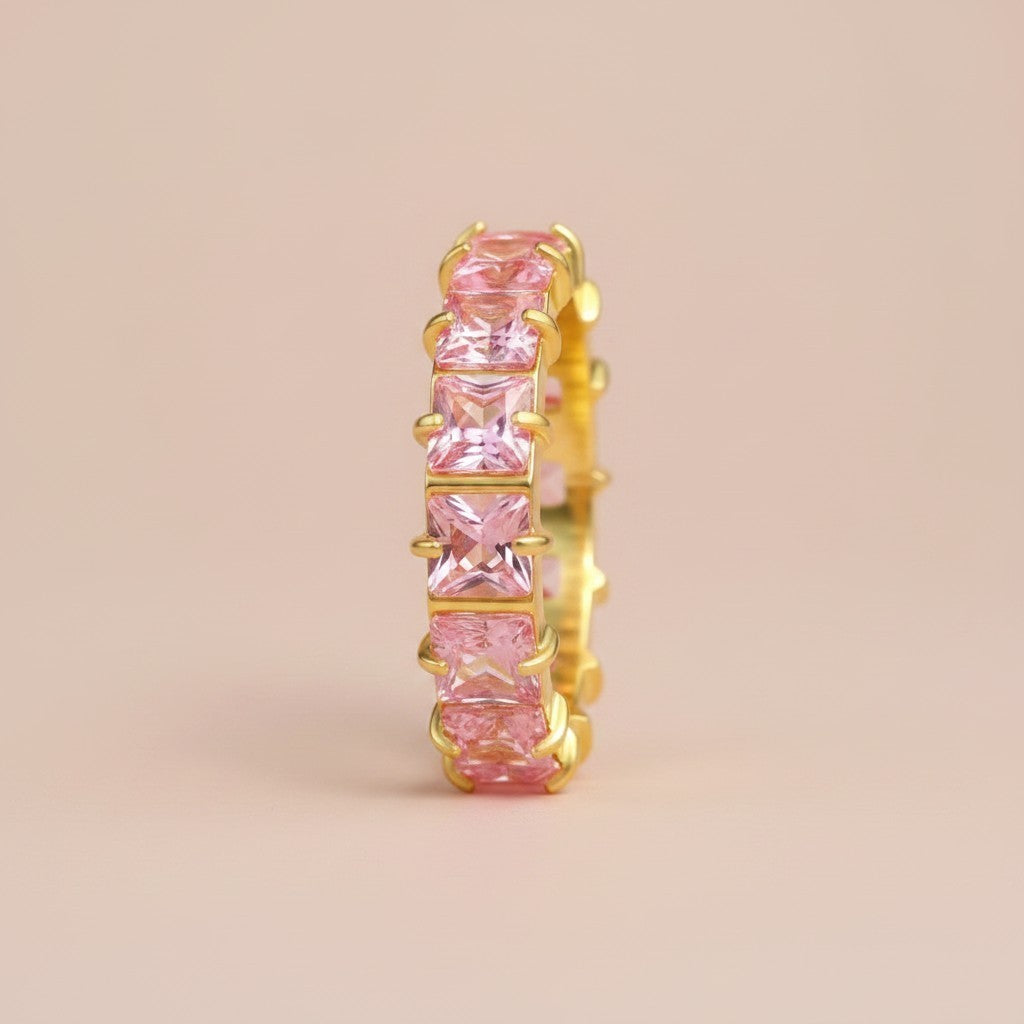 Anillo Cristales Rosa